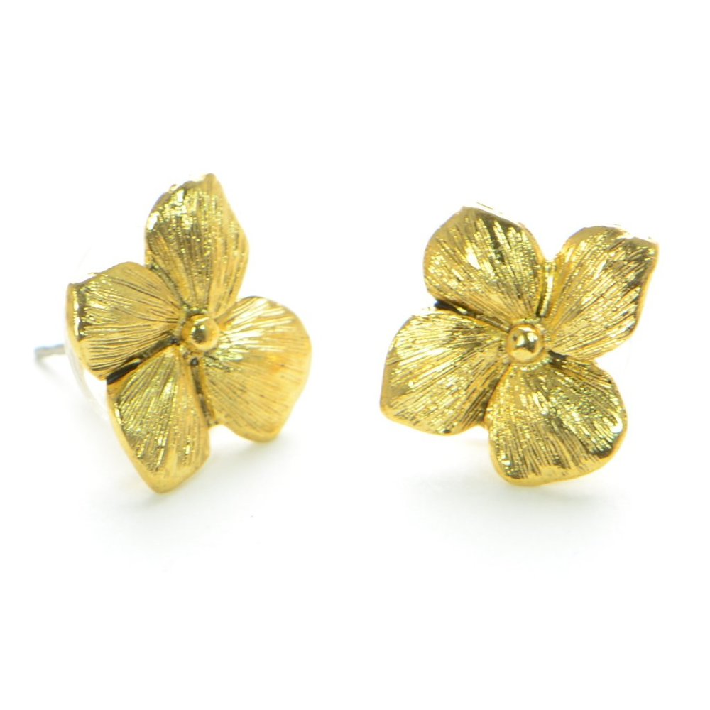 Oscar de la Renta  Goldtone Four-Leaf Clover Stud Earrings